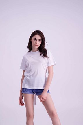 بلوز سفید زنانه ساده NEWRULES - کد 125408776
