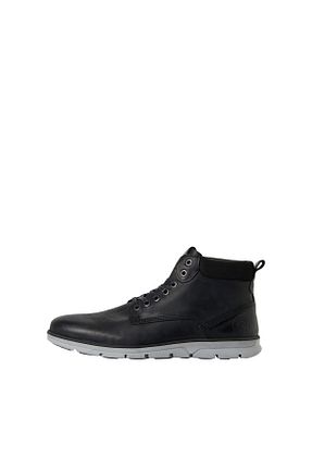 بوت / نیم بوت مشکی مردانه چرم خالص Jack & Jones - کد 346718783