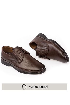 کفش کژوال قهوه ای مردانه چرم خالص depderi - کد 74373365