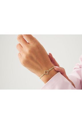 دستبند جواهر طلائی زنانه Eva Takı - کد 324390995