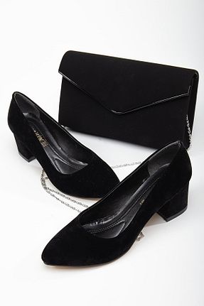کفش پاشنه بلند کلاسیک مشکی زنانه جیر SOFT FASHION - کد 348939415