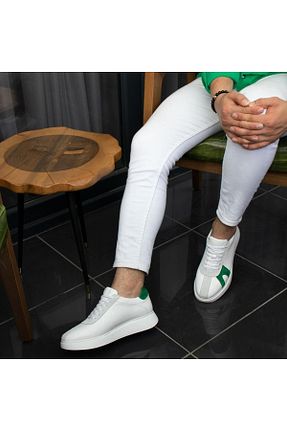 کفش کژوال سفید مردانه چرم خالص İBAY - کد 349276418