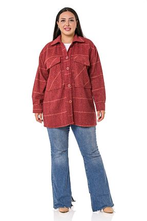 پیراهن سایز بزرگ زرشکی زنانه سایز بزرگ DISENTIS MODEST - کد 349315271