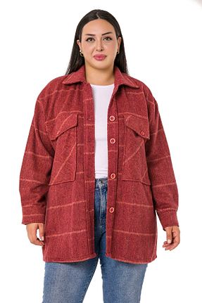 پیراهن سایز بزرگ زرشکی زنانه سایز بزرگ DISENTIS MODEST - کد 349315271