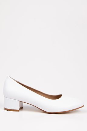 کفش پاشنه بلند کلاسیک سفید زنانه پاشنه کوتاه ( 4 - 1 cm ) پاشنه ضخیم کد 348328193
