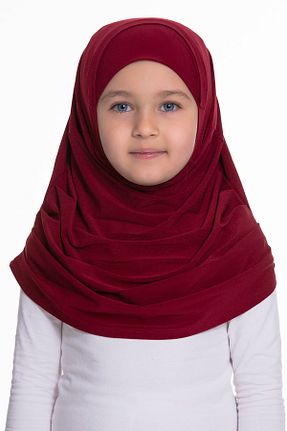 روسری زرشکی ساده HÜRREM BONE - کد 348362097