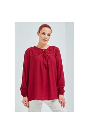 بلوز زرشکی زنانه ساده Fresh&Moda - کد 312717129