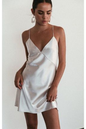 لباس شب سفید زنانه ساتن کد 89143562