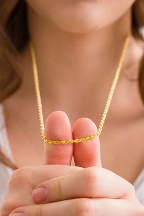 گردنبند نقره طلائی زنانه 925 عیار ANDA - کد 349261090