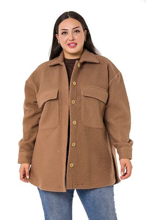 پیراهن سایز بزرگ قهوه ای زنانه سایز بزرگ DISENTIS MODEST - کد 349362335