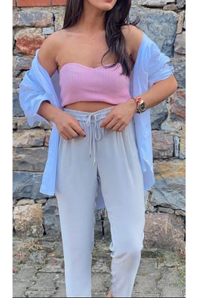 شلوار طوسی زنانه پارچه refisbutik - کد 315901034