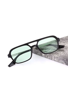 عینک آفتابی سبز زنانه 52 UV400 استخوان مات مستطیل کد 348345119