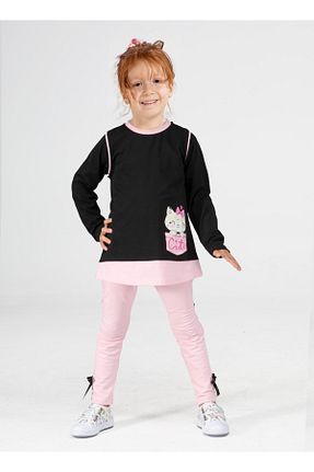 ست بالاتنه و پائین تنه صورتی بچه گانه بافتنی LupiaKids - کد 348391290