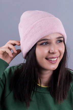 کلاه پشمی صورتی زنانه پشمی QUATEX - کد 348856846