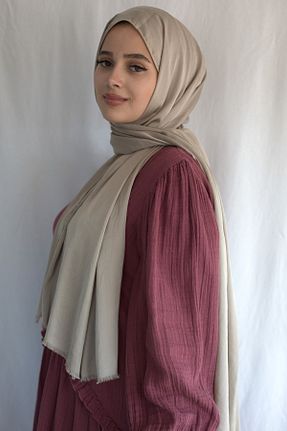 شال قهوه ای زنانه پنبه ای Argite - کد 349167125