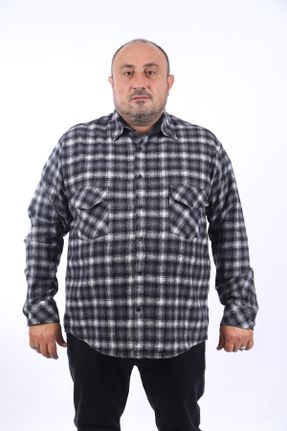 پیراهن مشکی مردانه سایز بزرگ پنبه - پلی استر کد 349249006