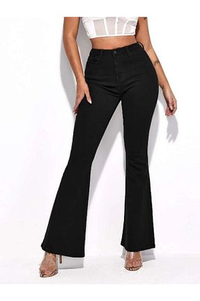 شلوار جین مشکی زنانه پاچه اسپانیولی SHEVEGA - کد 349287370