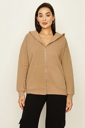 سوئیشرت قهوه ای زنانه ساده Select Moda - کد 349294603