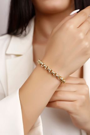 دستبند نقره طلائی زنانه 925 عیار SARIASLAN - کد 349226364