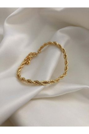 دستبند جواهر طلائی زنانه برنز کد 837974305