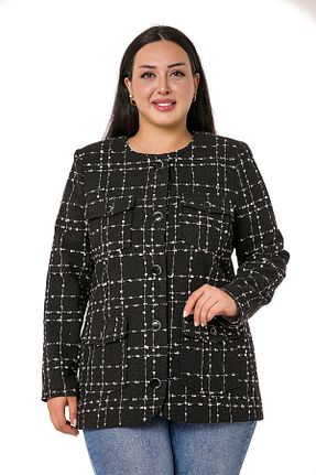 کت سایز بزرگ مشکی زنانه پنبه-اکریلیک-پلی استر DISENTIS MODEST - کد 350047146