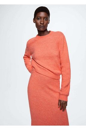 دامن صورتی زنانه الاستین MANGO - کد 350049799
