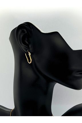 گوشواره جواهر طلائی زیرکن BizceArt - کد 350291220