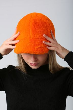 کلاه نارنجی زنانه خز مصنوعی FELLMENS - کد 350927657