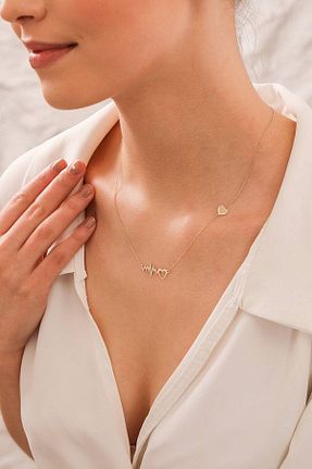 گردنبند نقره طلائی زنانه 925 عیار GÜMÜŞ - کد 351045147