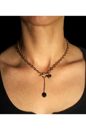 گردنبند استیل ( فولاد ) طلائی زنانه استیل (فولاد) Rasa Bijuteri - کد 349965018