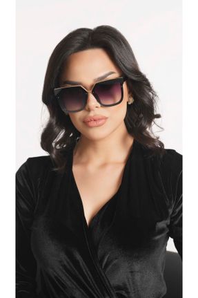 عینک آفتابی مشکی زنانه 55 UV400 مات کد 350292433