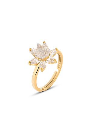 انگشتر نقره طلائی زنانه زیرکن Zanaatsilver - کد 350315454