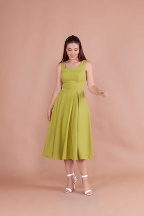 لباس سبز زنانه بافتنی پنبه - پلی استر گلوژ کد 350333946