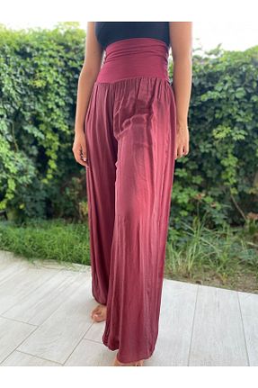 شلوار زرشکی زنانه پارچه Bohemian - کد 350440549