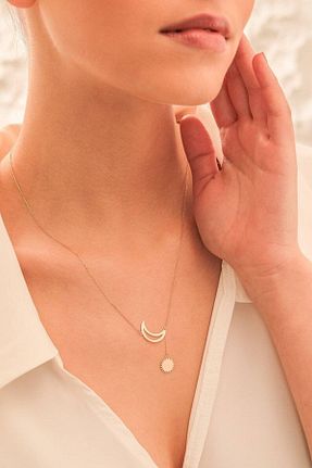 گردنبند نقره طلائی زنانه 925 عیار GÜMÜŞ - کد 351042868