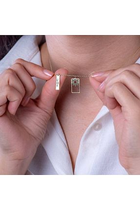 گردنبند نقره طلائی زنانه 925 عیار GÜMÜŞ - کد 351870985