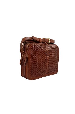 کیف پستچی قهوه ای زنانه چرم خالص Gön - کد 64614765
