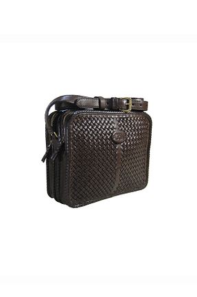 کیف پستچی قهوه ای زنانه چرم خالص Gön - کد 64578317