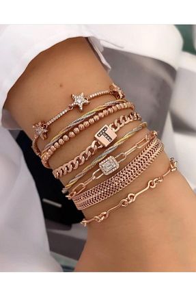 دستبند نقره صورتی زنانه 925 عیار Bysevisilver - کد 75835068