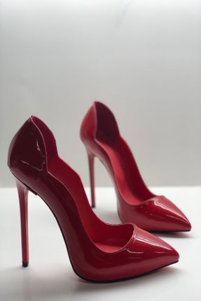 کفش پاشنه بلند کلاسیک قرمز زنانه چرم لاکی پاشنه پلت فرم پاشنه بلند ( +10 cm) کد 76164463