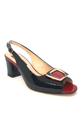 کفش پاشنه بلند کلاسیک مشکی زنانه چرم خالص D&A İzland Shoes - کد 352124409