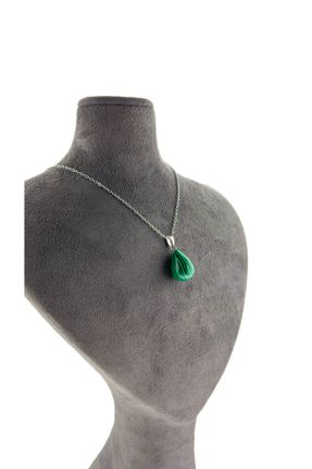 گردنبند جواهر سبز زنانه سنگی کد 353158813