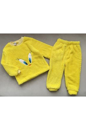 ست بالاتنه و پائین تنه زرد بچه گانه بافتنی SANTRALBEBE - کد 353704521