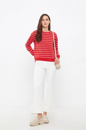 سوئیشرت قرمز زنانه رگولار LC Waikiki - کد 353174615