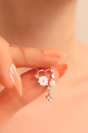 گردنبند نقره صورتی زنانه 925 عیار LINTERNA - کد 353266057