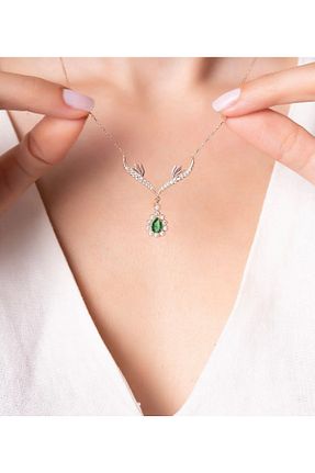 گردنبند نقره طلائی زنانه 925 عیار ZÜMRA - کد 353782262