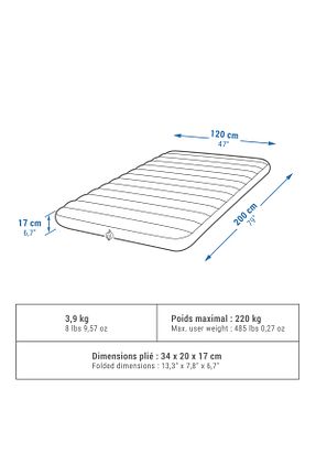 تشک و مبل بادی مشکی 2 نفره Decathlon - کد 353190089