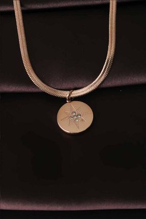 گردنبند استیل ( فولاد ) طلائی زنانه استیل (فولاد) Lidya - کد 353849910