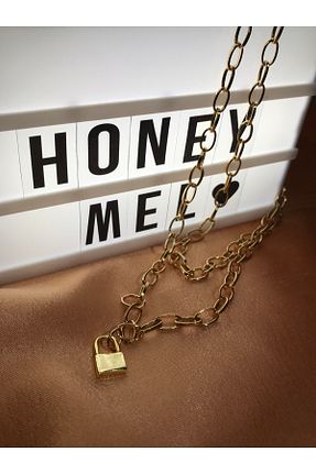 گردنبند جواهر طلائی زنانه فلزی Honeymely - کد 349673019