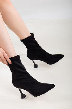 بوت / نیم بوت مشکی زنانه پارچه ای Munshoes - کد 354924850